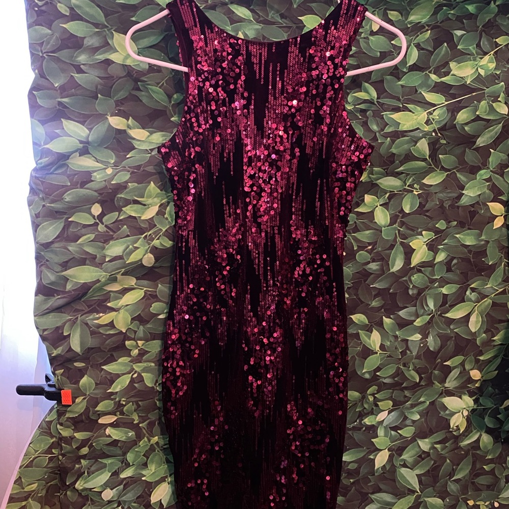 Burgundy Sequin dress